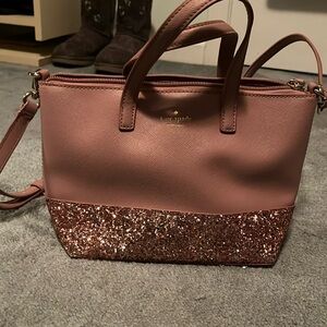 Kate Spade Pink Glitter Bottom Crossbody